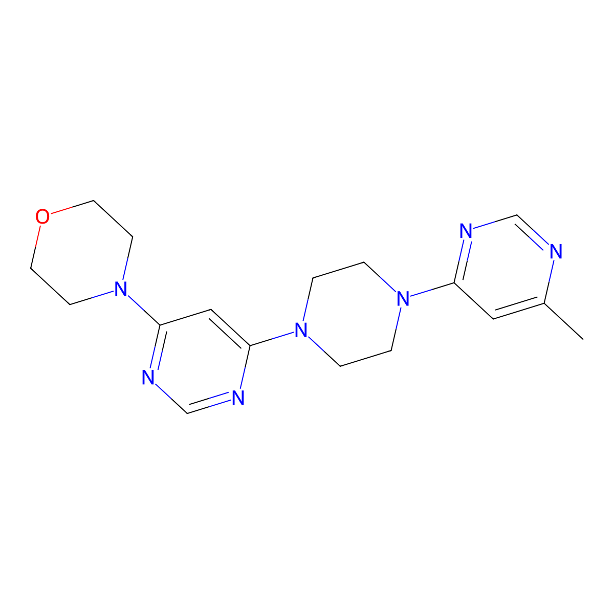 4-{6-[4-(6-Methylpyrimidin-4-yl)piperazin-1-yl]pyrimidin-4-yl}morpholine molecular structure, CAS 2343554-39-0