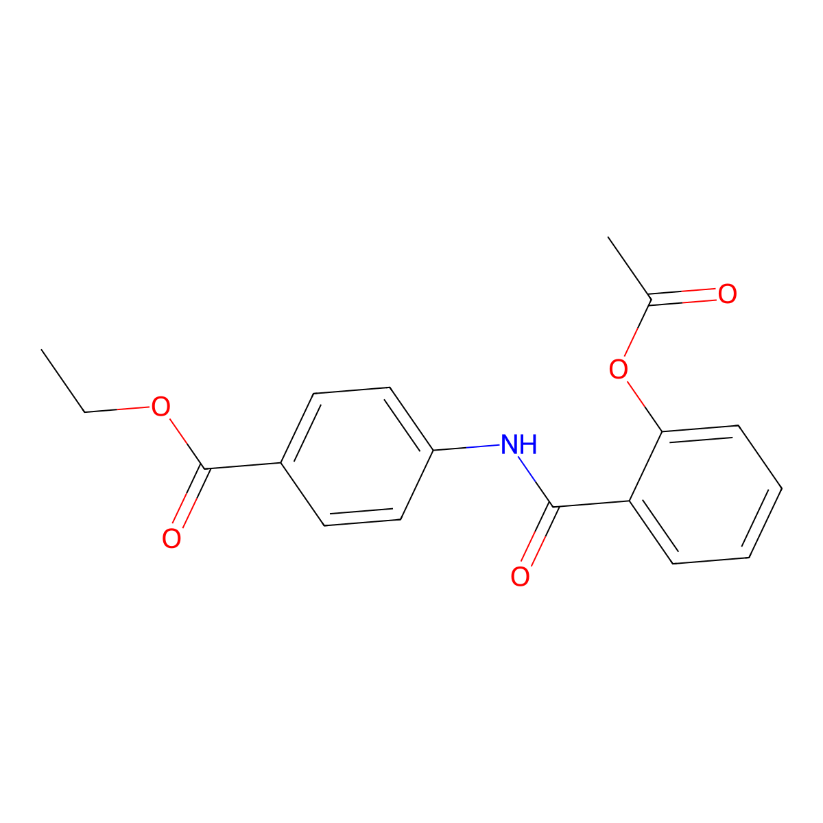 Benzocaine Acetylsalicylamide molecular structure, CAS 23437-10-7