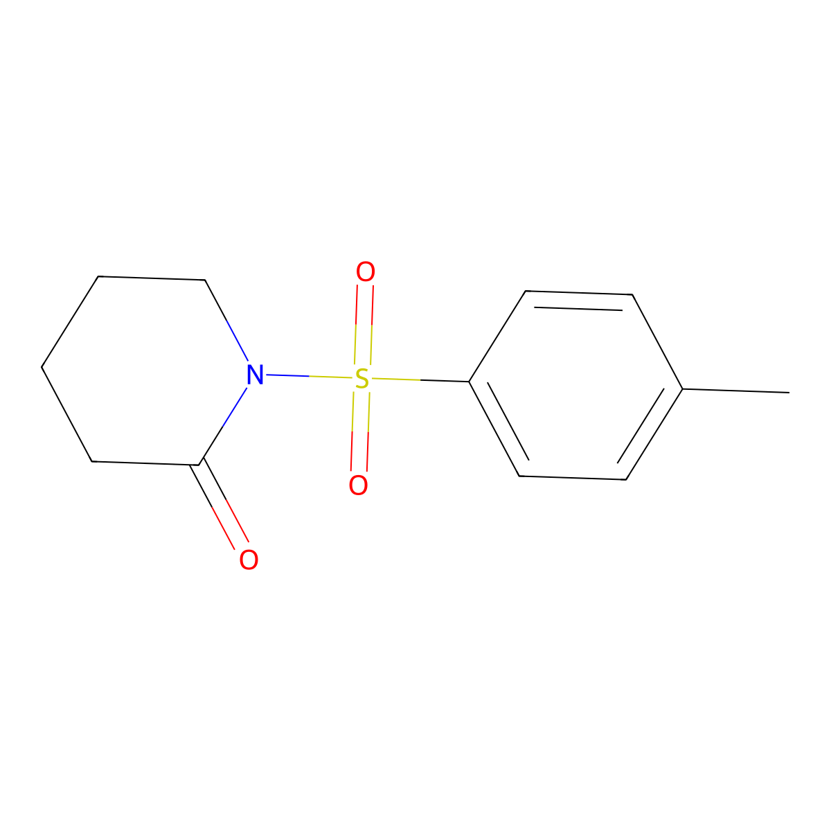 1-(4-Methylbenzene-1-sulfonyl)piperidin-2-one molecular structure, CAS 23438-61-1
