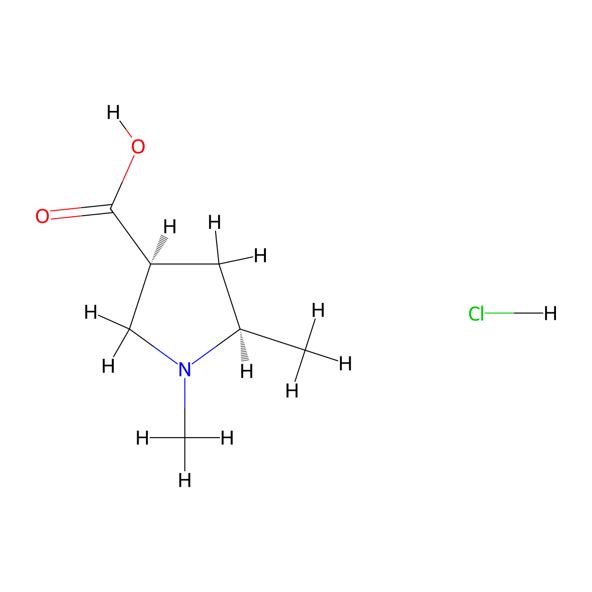 rac-(3R,5S)-1,5-dimethylpyrrolidine-3-carboxylicacidhydrochloride,cis molecular structure, CAS 2343963-77-7