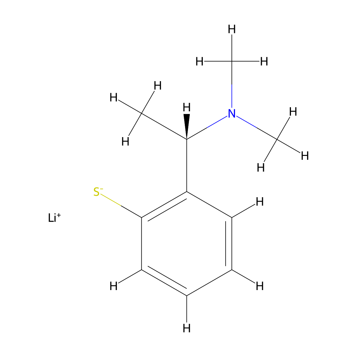 Lithium;2-[(1S)-1-(dimethylamino)ethyl]benzenethiolate molecular structure, CAS 2343963-97-1