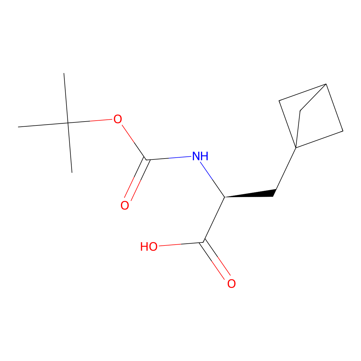 (2S)-3-{bicyclo[1.1.1]pentan-1-yl}-2-{[(tert-butoxy)carbonyl]amino}propanoic acid molecular structure, CAS 2343963-98-2