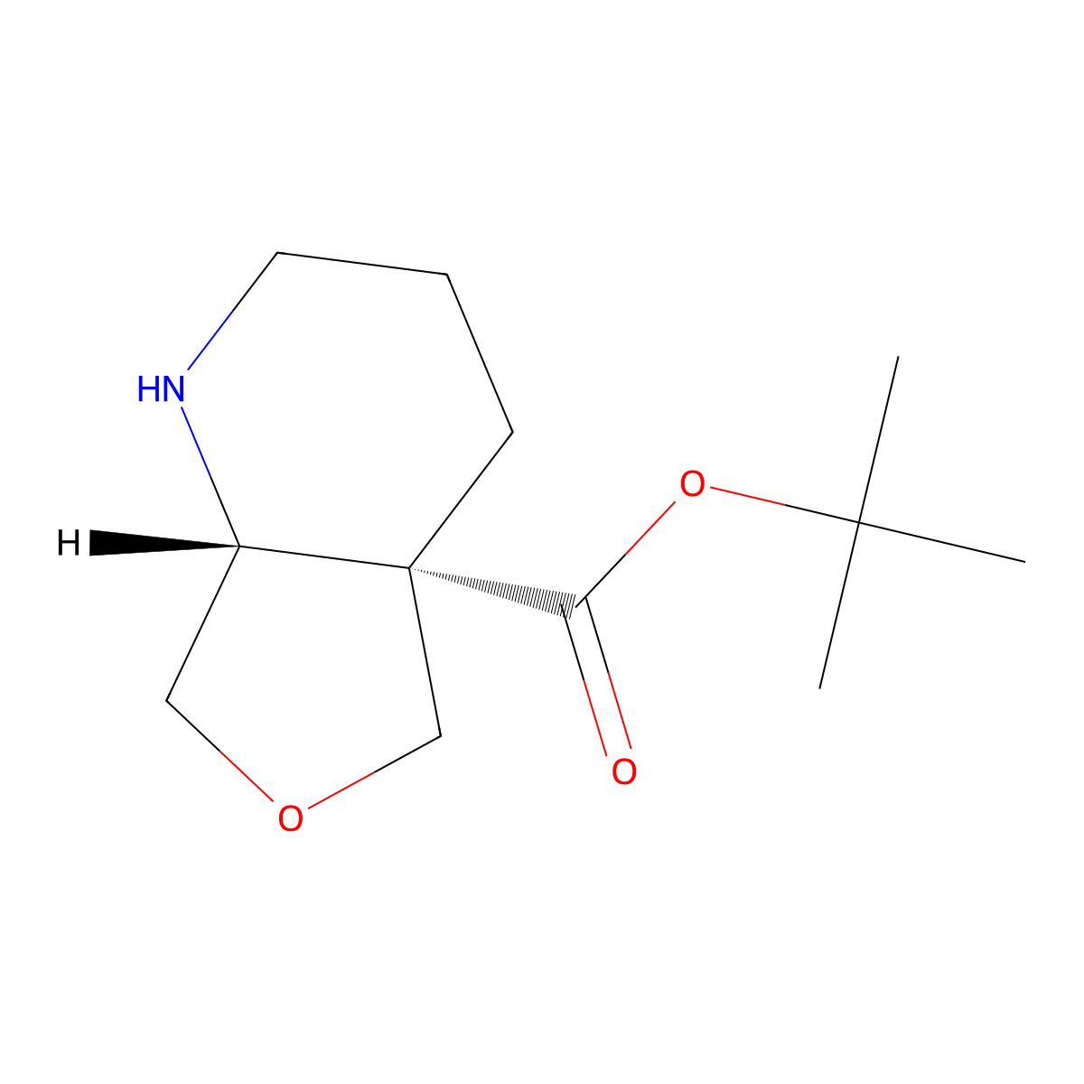 rac-tert-butyl (4aR,7aS)-octahydrofuro(3,4-b)pyridine-4a-carboxylate molecular structure, CAS 2343964-00-9