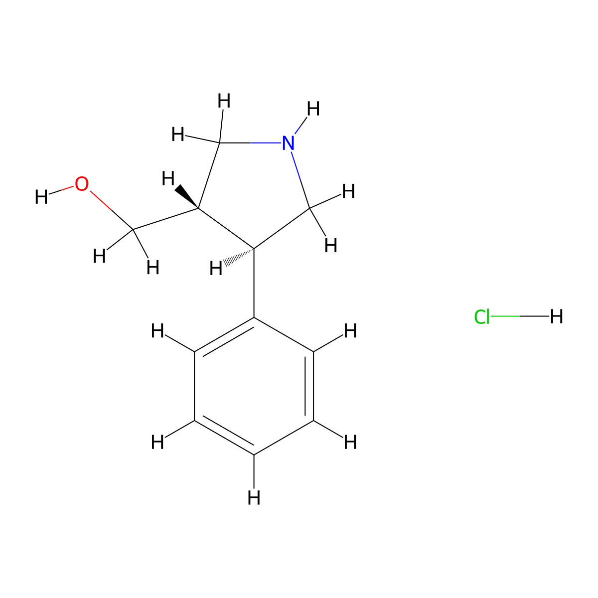 rac-((3R,4S)-4-phenylpyrrolidin-3-yl)methanol hydrochloride molecular structure, CAS 2343964-05-4
