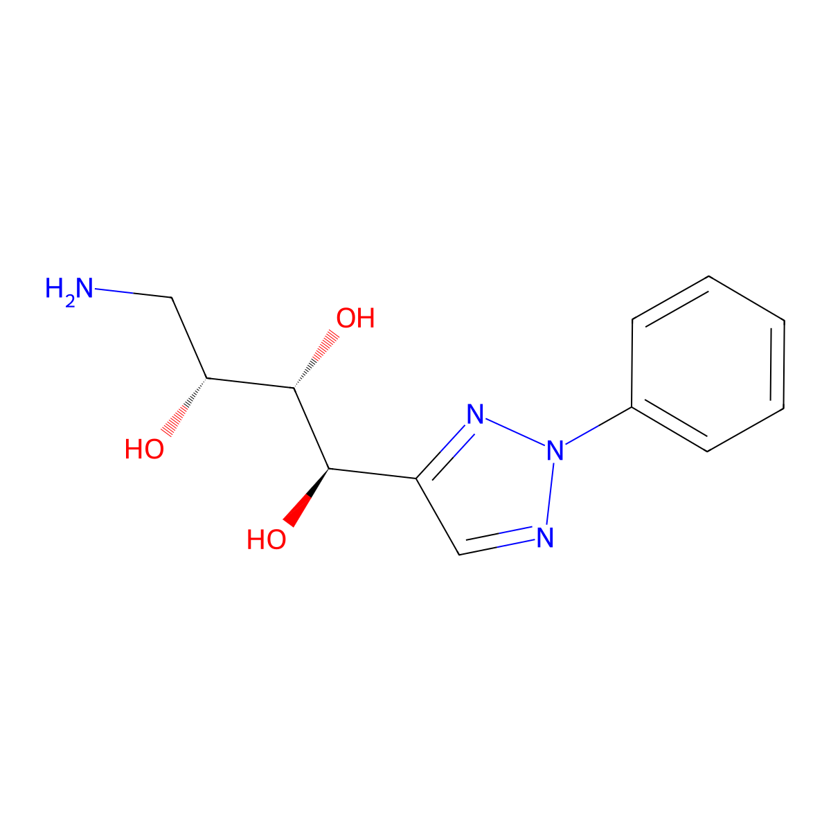 (1R,2S,3R)-4-amino-1-(2-phenyl-2H-1,2,3-triazol-4-yl)butane-1,2,3-triol molecular structure, CAS 2343964-10-1