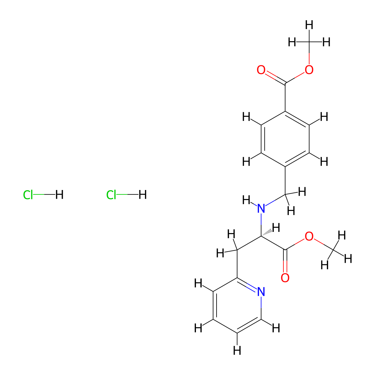 methyl4-({[(2R)-1-methoxy-1-oxo-3-(pyridin-2-yl)propan-2-yl]amino}methyl)benzoatedihydrochloride molecular structure, CAS 2343964-22-5