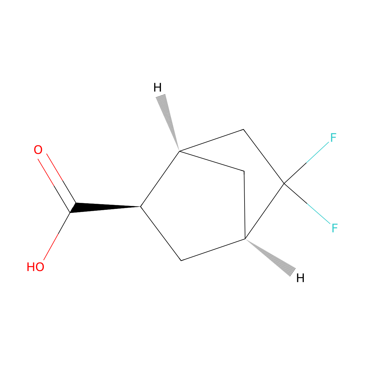 (1R,2R,4R)-5,5-Difluorobicyclo[2.2.1]heptane-2-carboxylic acid molecular structure, CAS 2343964-25-8