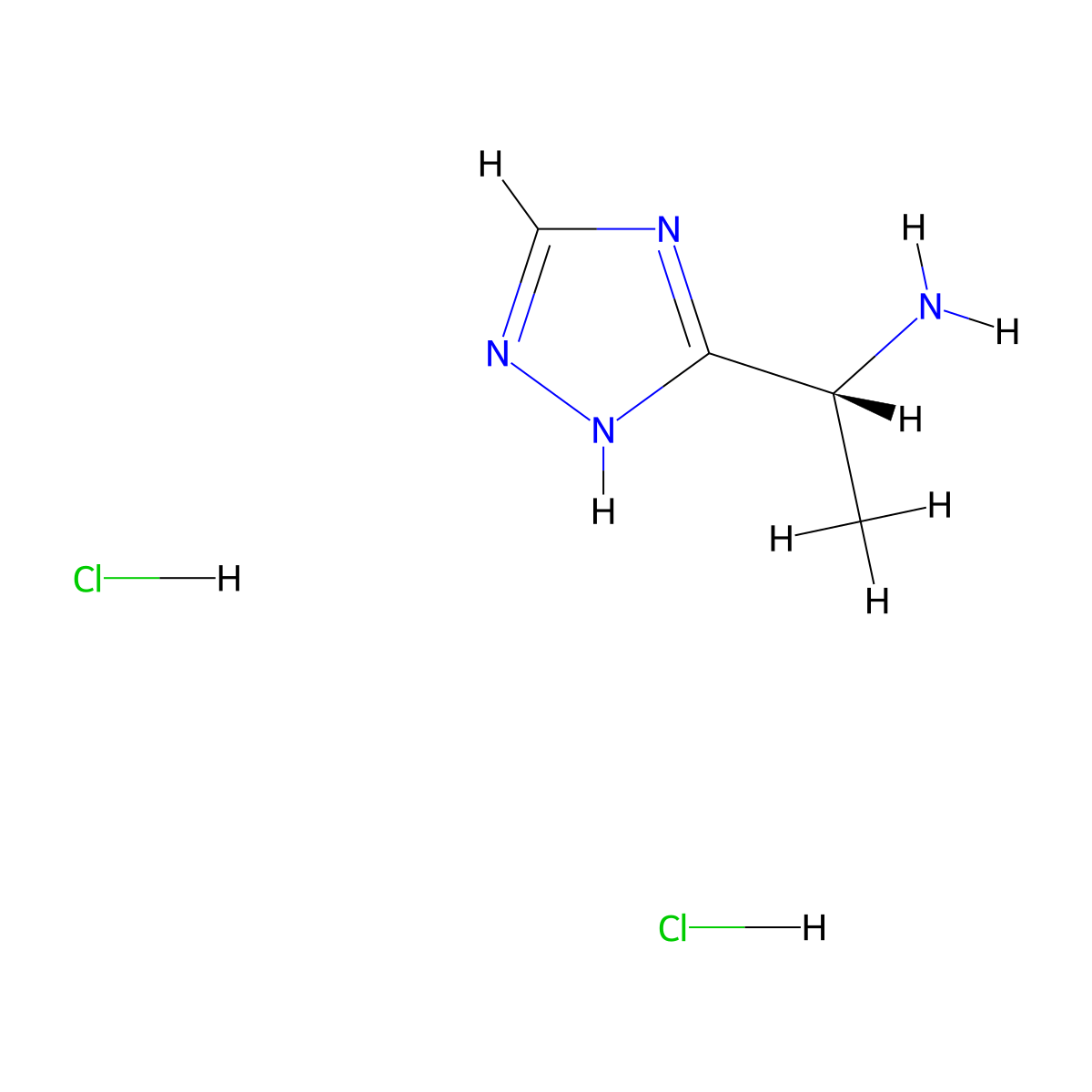 (1R)-1-(1H-1,2,4-triazol-3-yl)ethanamine dihydrochloride molecular structure, CAS 2343964-28-1