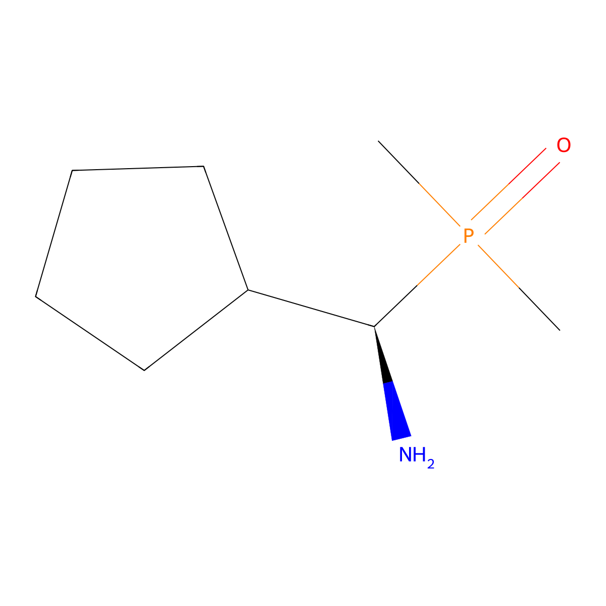 (1R)-1-cyclopentyl-1-(dimethylphosphoryl)methanamine molecular structure, CAS 2343964-32-7