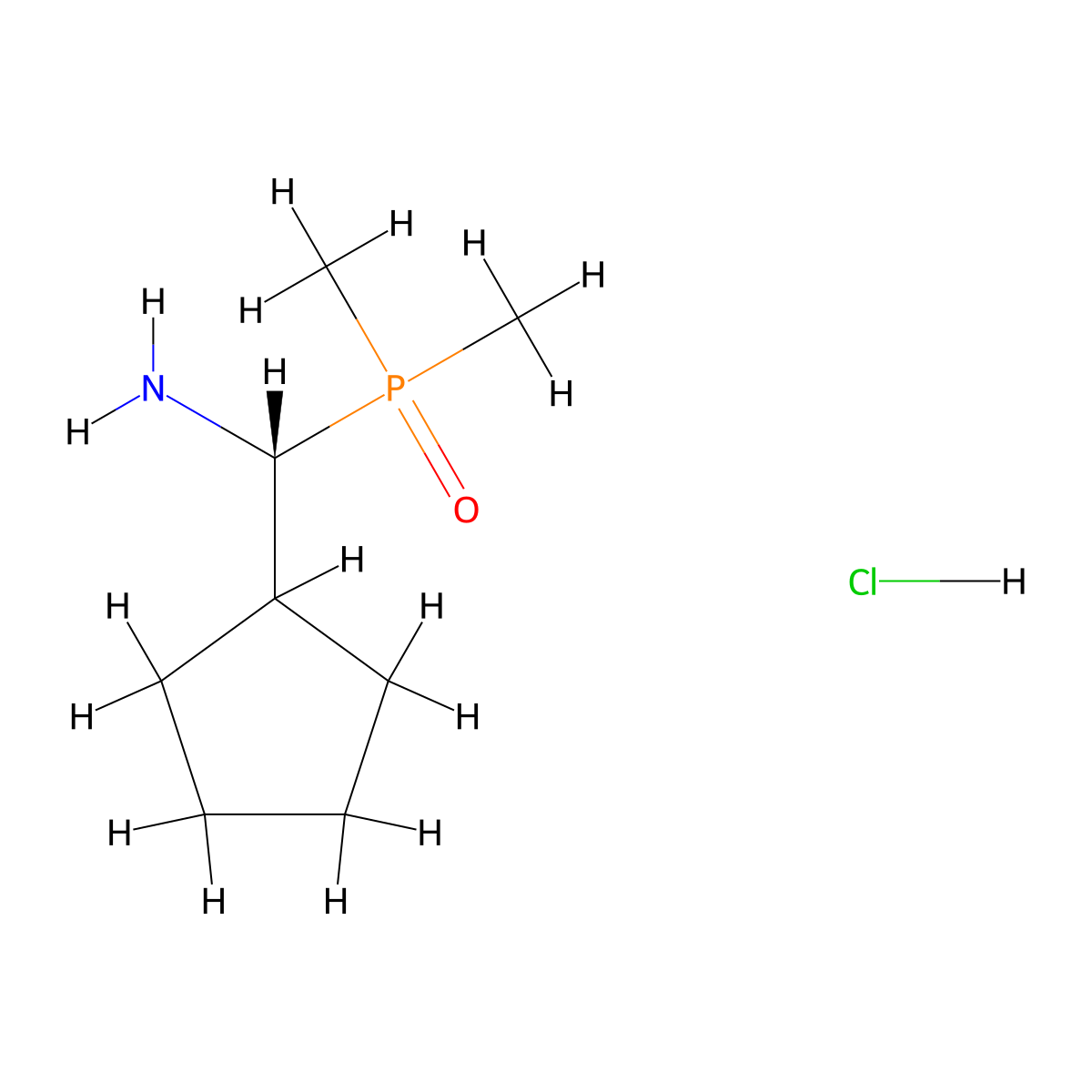 (R)-cyclopentyl(dimethylphosphoryl)methanaminehydrochloride molecular structure, CAS 2343964-33-8