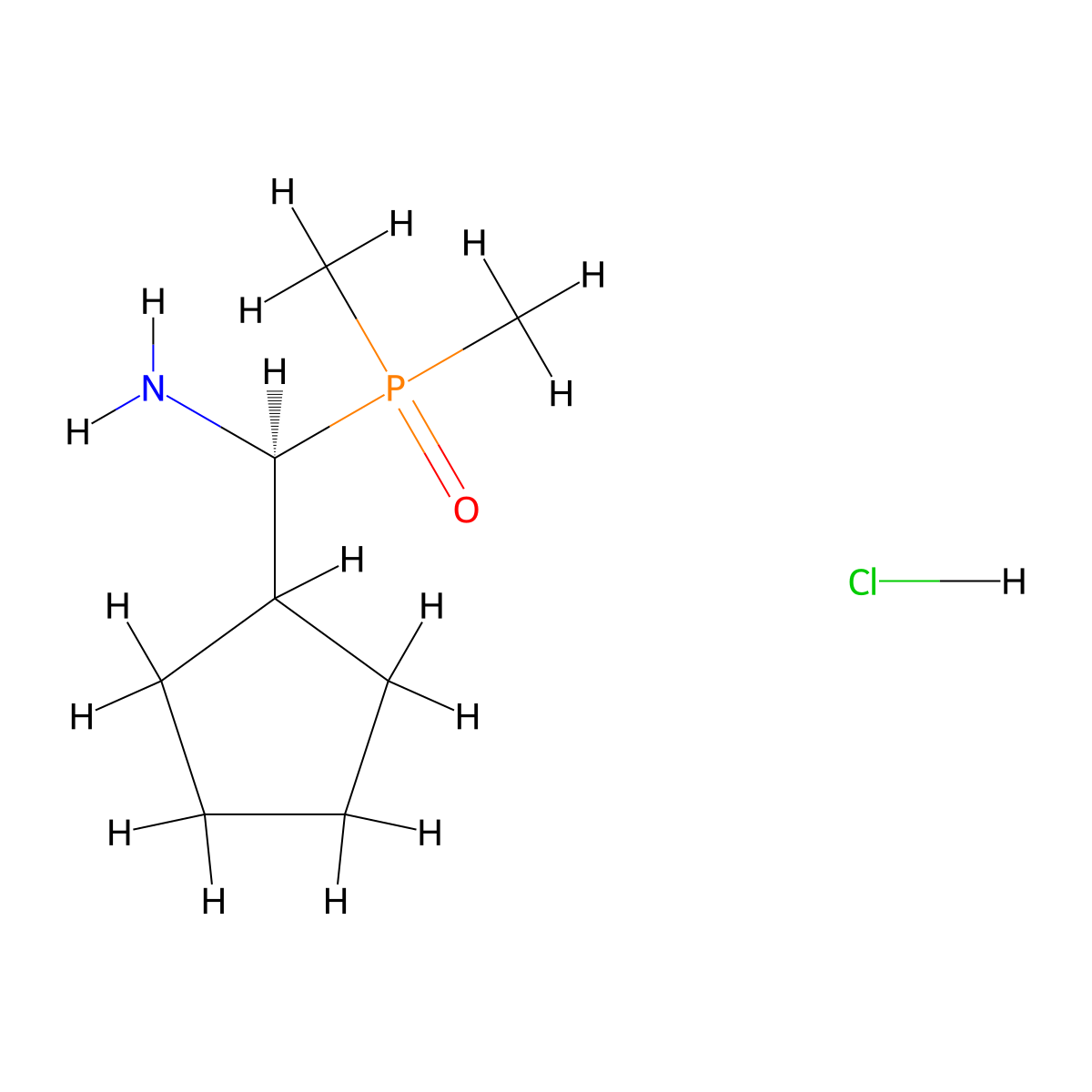 (S)-cyclopentyl(dimethylphosphoryl)methanaminehydrochloride molecular structure, CAS 2343964-38-3