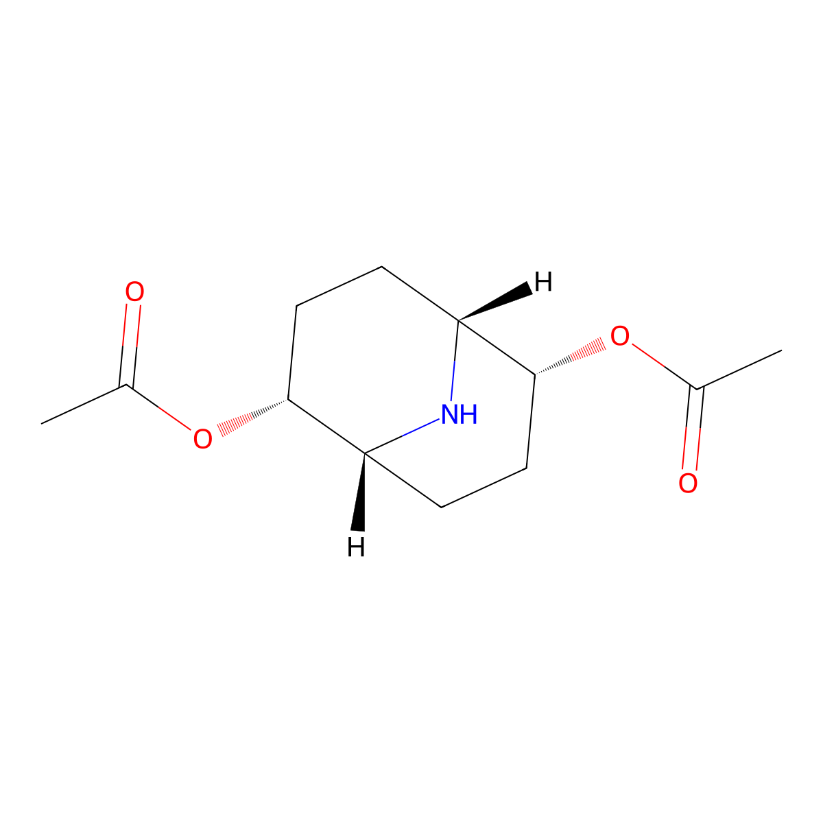rac-(1R,2R,5R,6R)-6-(acetyloxy)-9-azabicyclo[3.3.1]nonan-2-yl acetate molecular structure, CAS 2343964-39-4