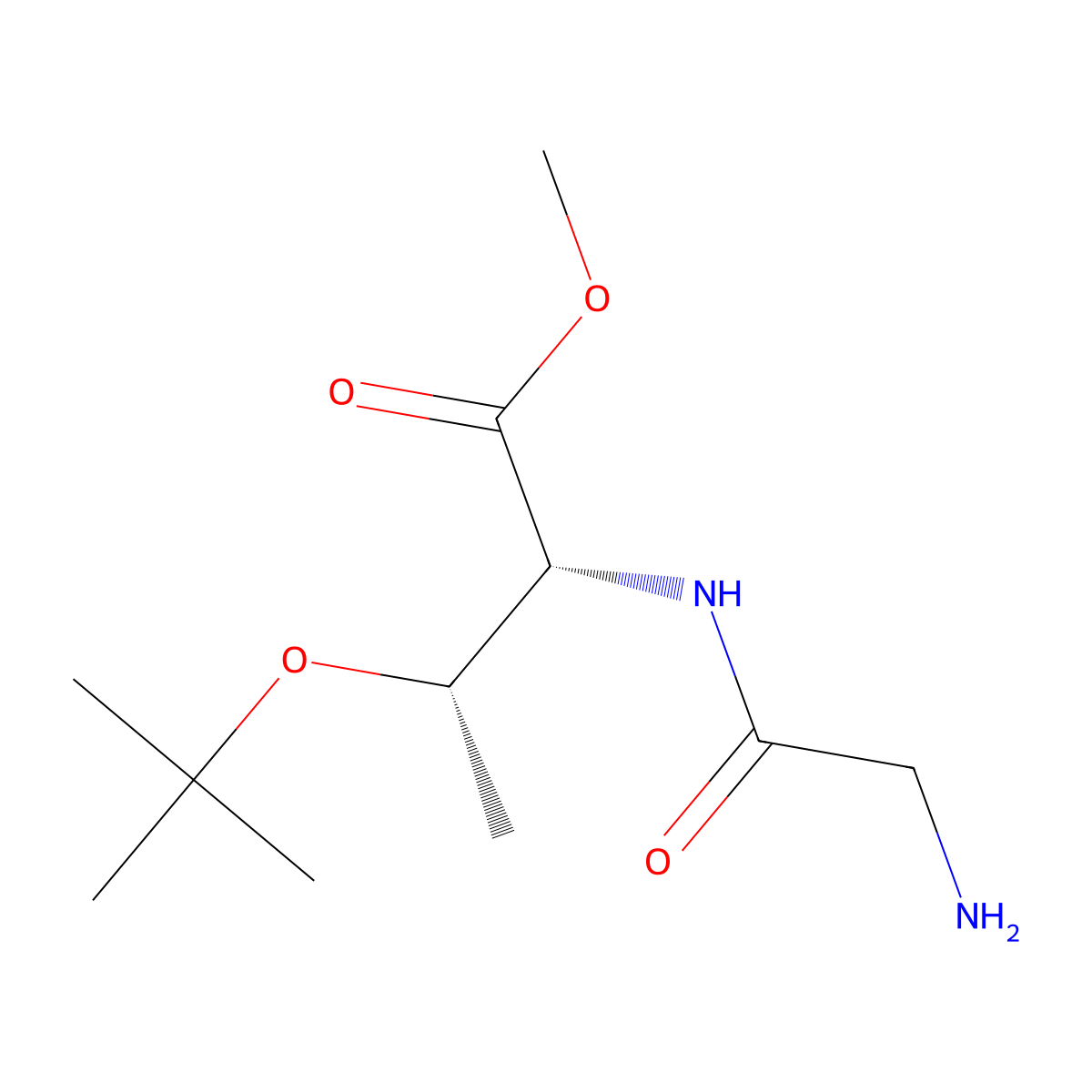 methyl (2R,3S)-2-(2-aminoacetamido)-3-(tert-butoxy)butanoate molecular structure, CAS 2343964-41-8