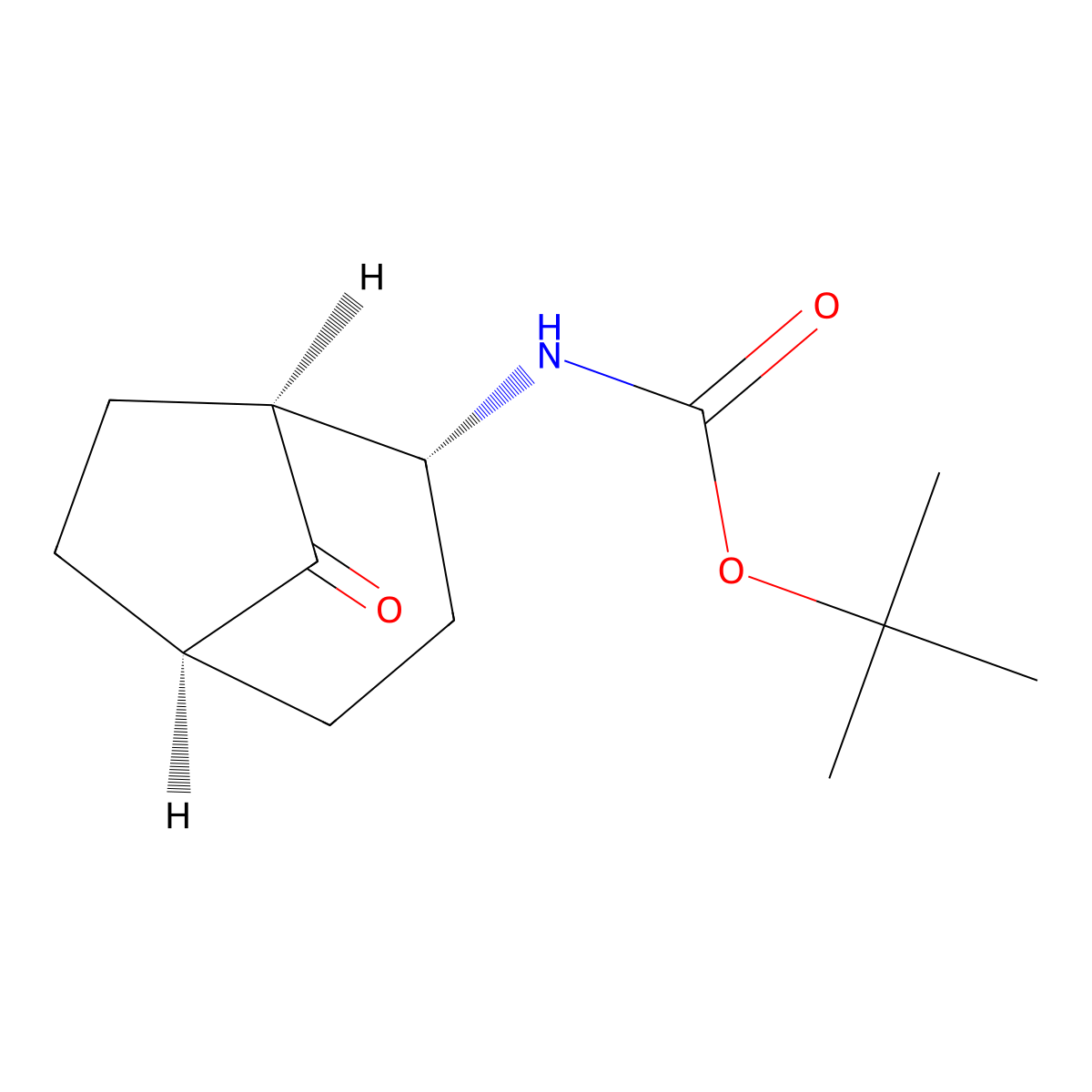 rac-tert-butylN-[(1R,2S,5S)-8-oxobicyclo[3.2.1]octan-2-yl]carbamate,exo molecular structure, CAS 2343964-44-1