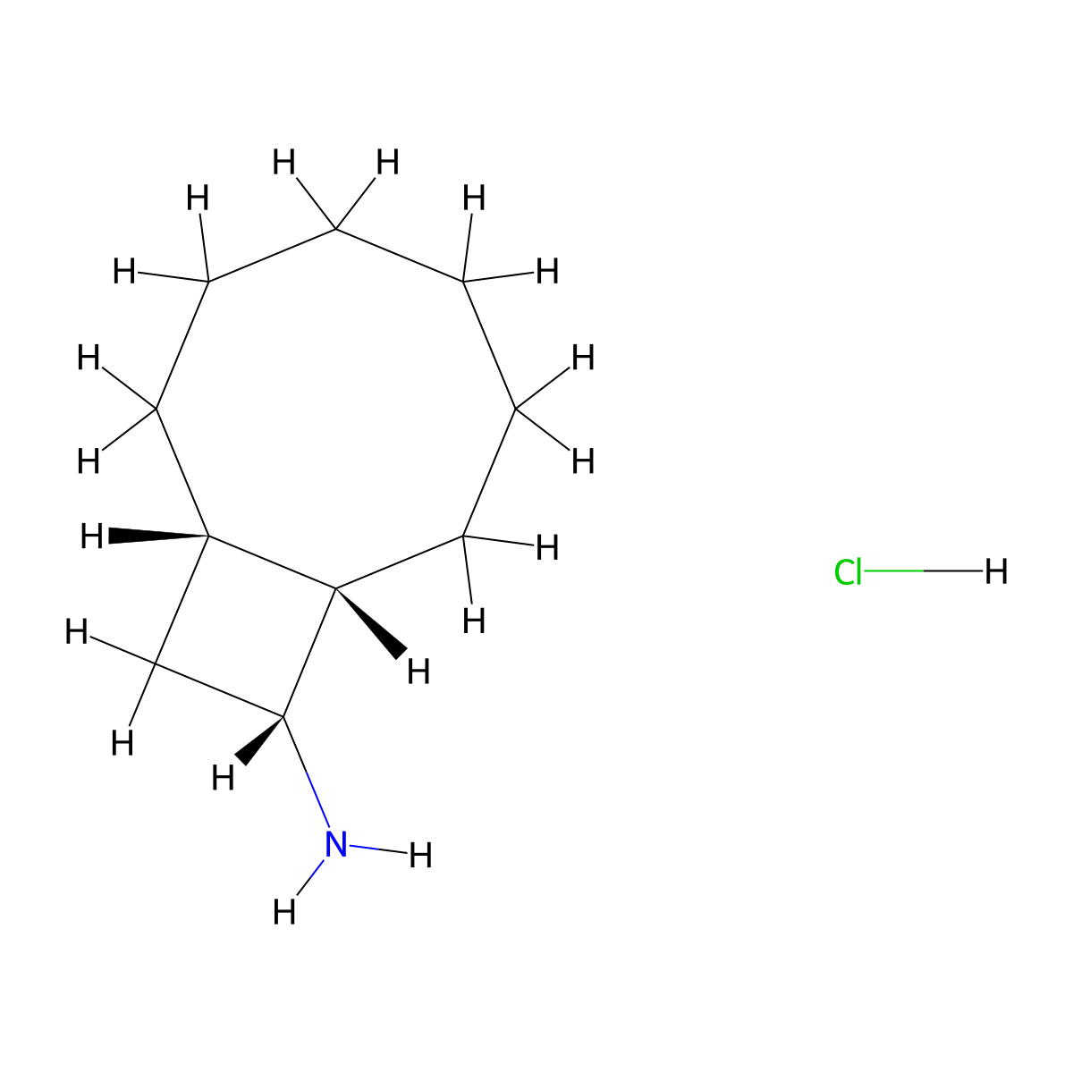 (1S,8S,9R)-Bicyclo[6.2.0]decan-9-amine;hydrochloride molecular structure, CAS 2343964-45-2