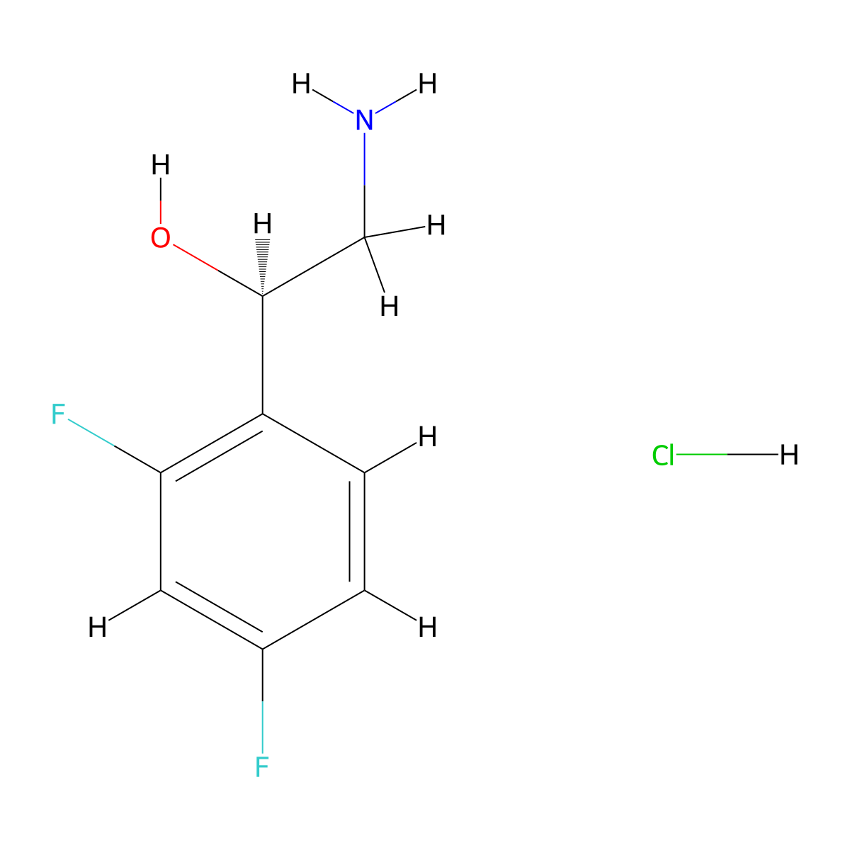 (1R)-2-amino-1-(2,4-difluorophenyl)ethan-1-ol hydrochloride molecular structure, CAS 2343964-49-6