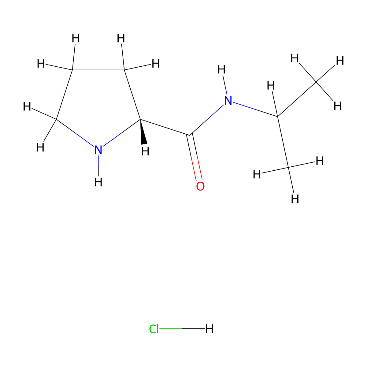 (2R)-N-(propan-2-yl)pyrrolidine-2-carboxamide hydrochloride molecular structure, CAS 2343964-62-3