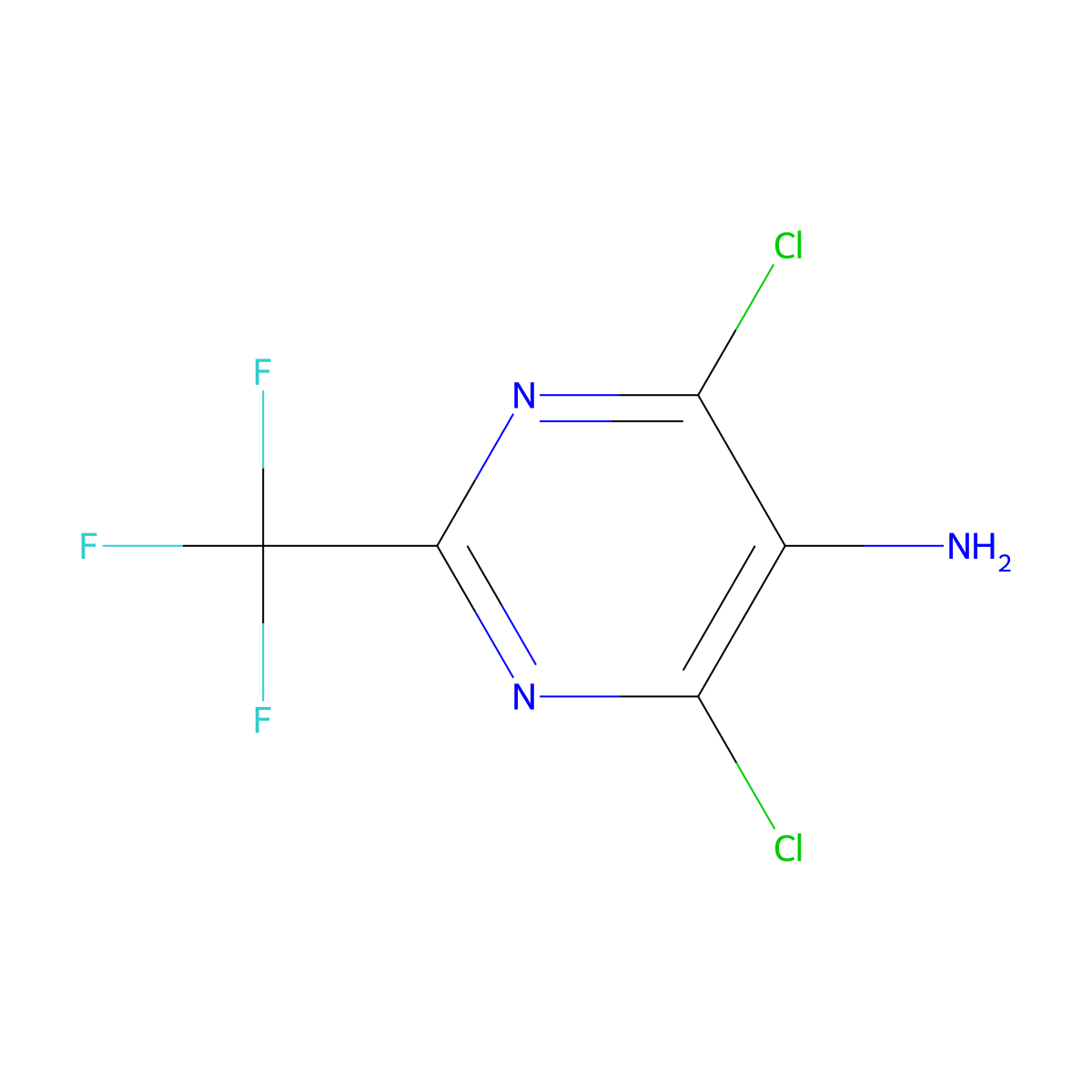4,6-Dichloro-2-(trifluoromethyl)pyrimidin-5-amine molecular structure, CAS 2344-17-4