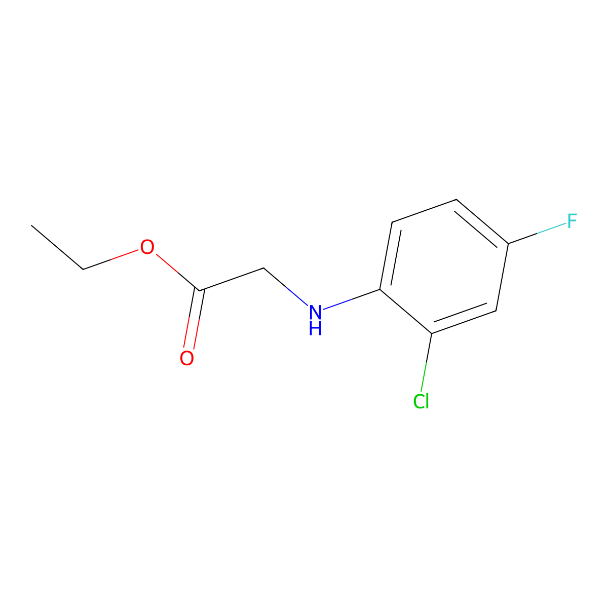 Ethyl 2-(2-chloro-4-fluoroanilino)acetate molecular structure, CAS 2344-97-0