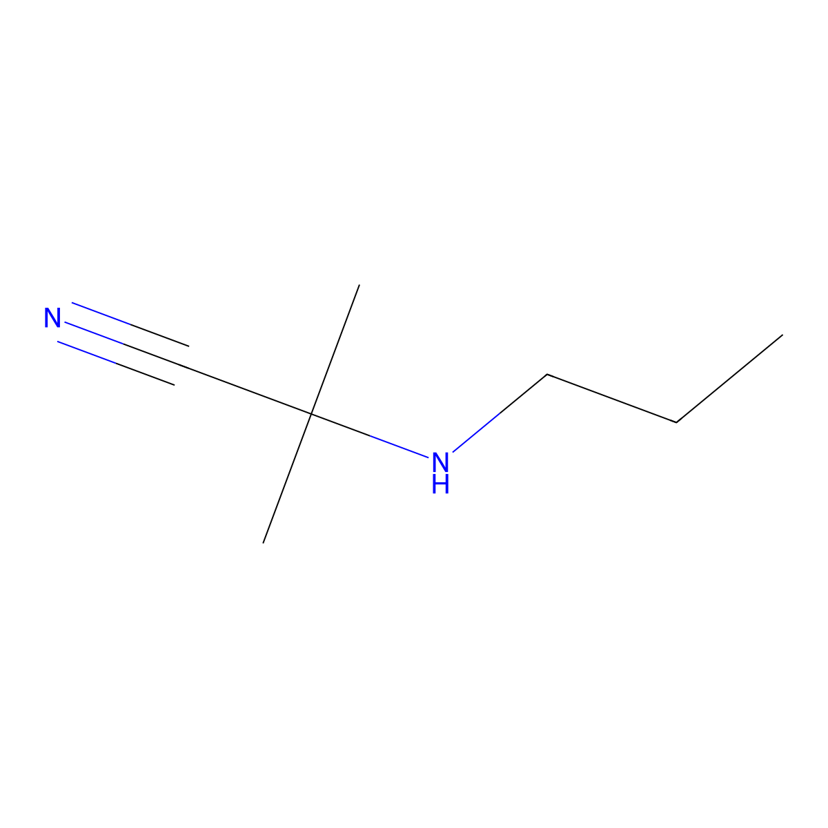 2-Methyl-2-(propylamino)propanenitrile molecular structure, CAS 23441-00-1