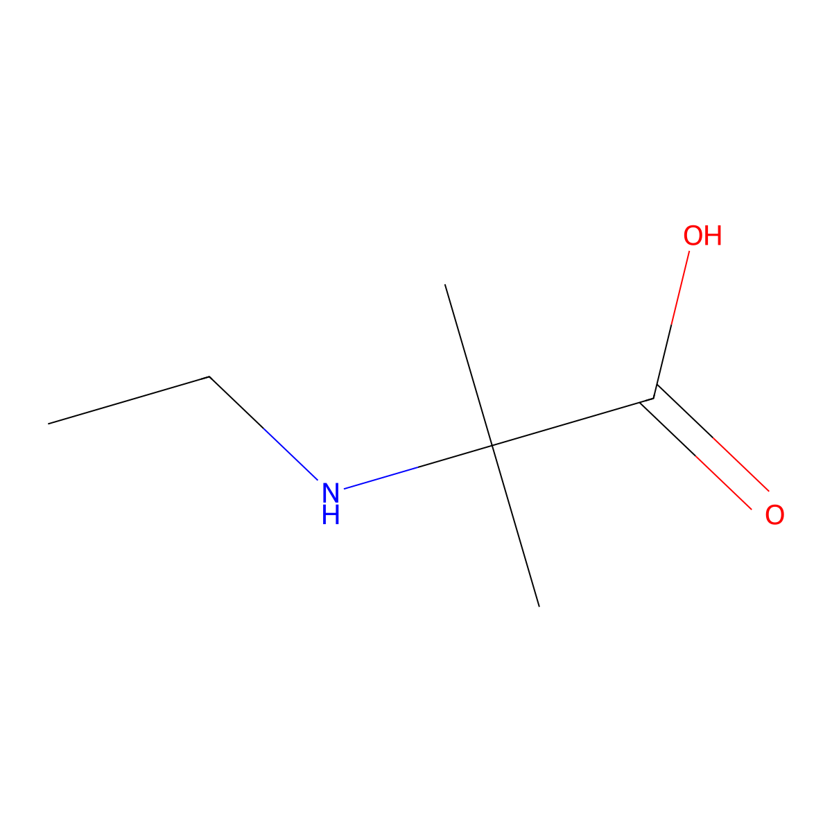 2-Ethylamino-2-methylpropionic acid molecular structure, CAS 23441-02-3
