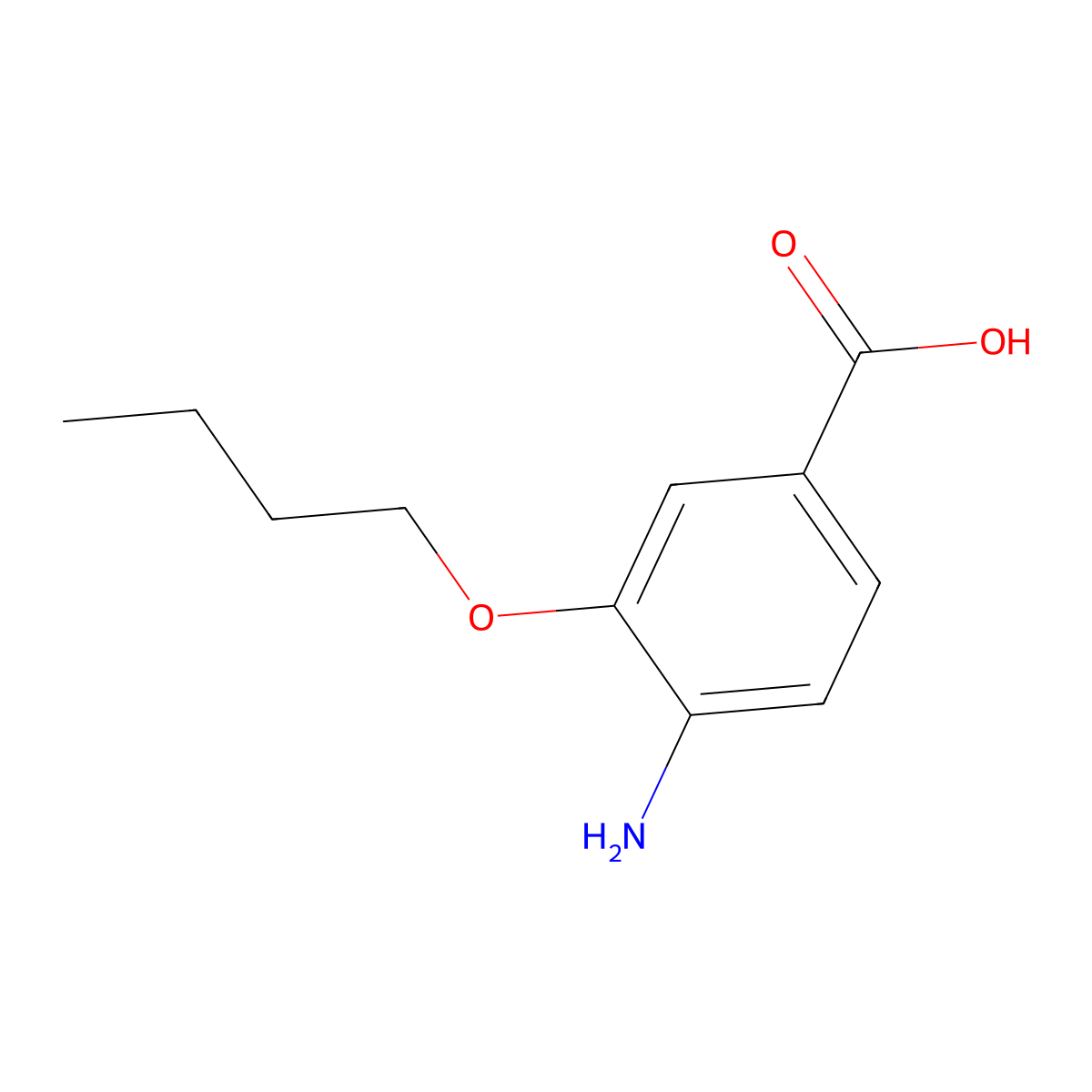 3-Butoxy-4-aminobenzoic acid molecular structure, CAS 23442-22-0