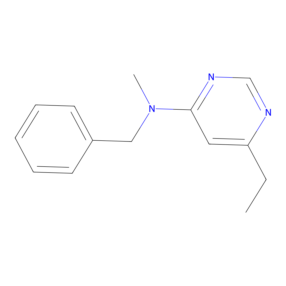 N-benzyl-6-ethyl-N-methylpyrimidin-4-amine molecular structure, CAS 2344205-59-8