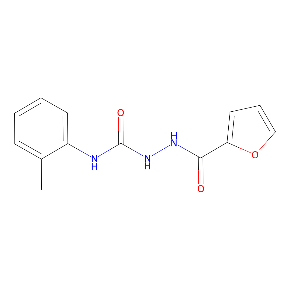 2-(furan-2-ylcarbonyl)-N-(2-methylphenyl)hydrazinecarboxamide molecular structure, CAS 234432-55-4
