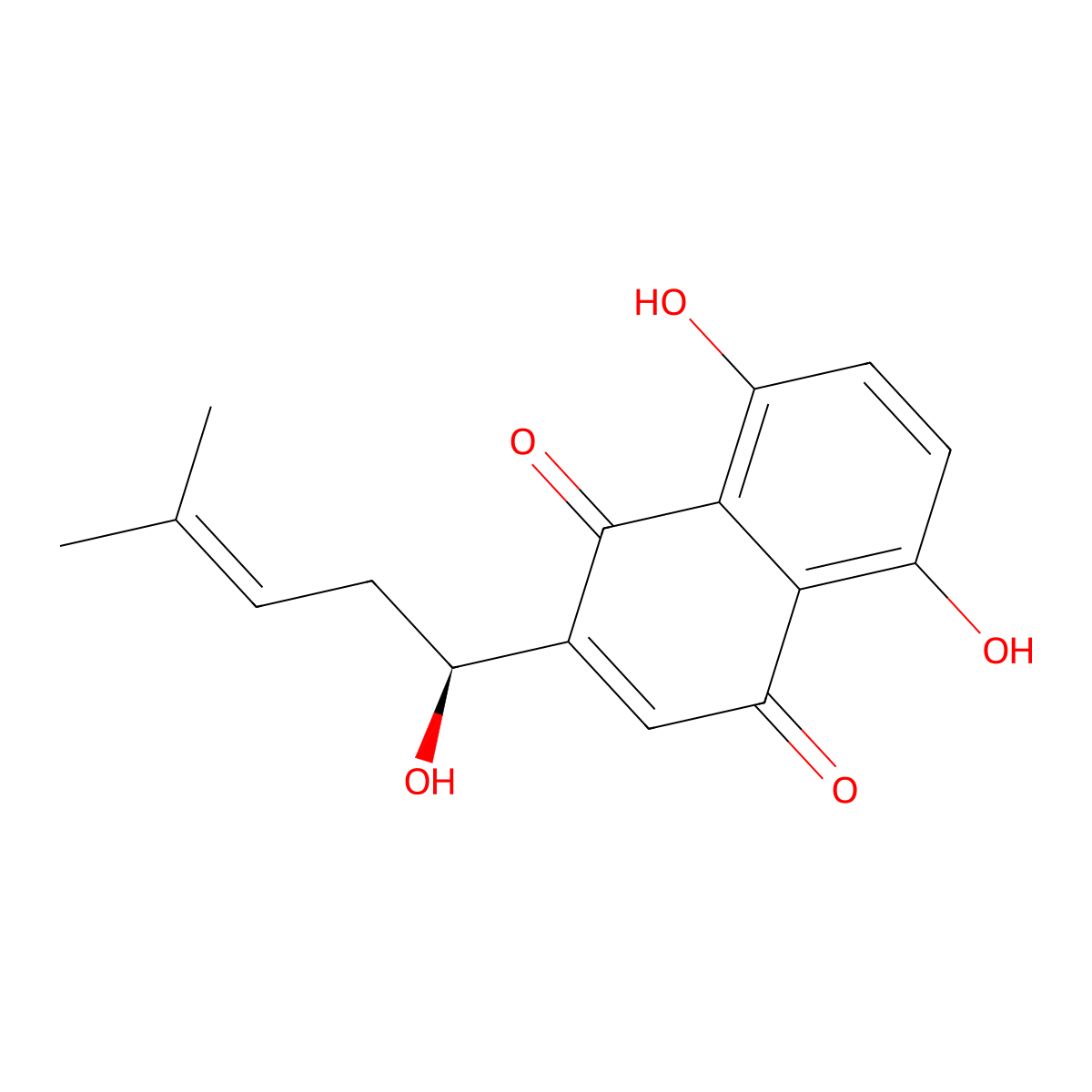 Alkannin molecular structure, CAS 23444-65-7