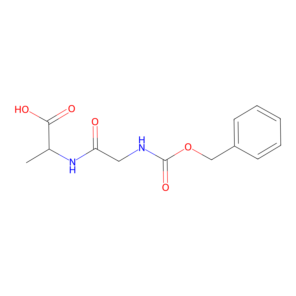 Benzylcarbonylglycyloxy-L-alanine molecular structure, CAS 23446-00-6