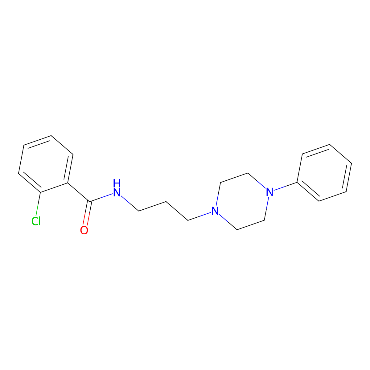 2-chloro-N-[3-(4-phenylpiperazin-1-yl)propyl]benzamide molecular structure, CAS 23446-93-7