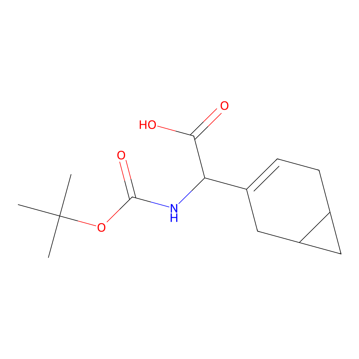 (2R)-2-{bicyclo[4.1.0]hept-3-en-3-yl}-2-{[(tert-butoxy)carbonyl]amino}acetic acid molecular structure, CAS 2344660-40-6