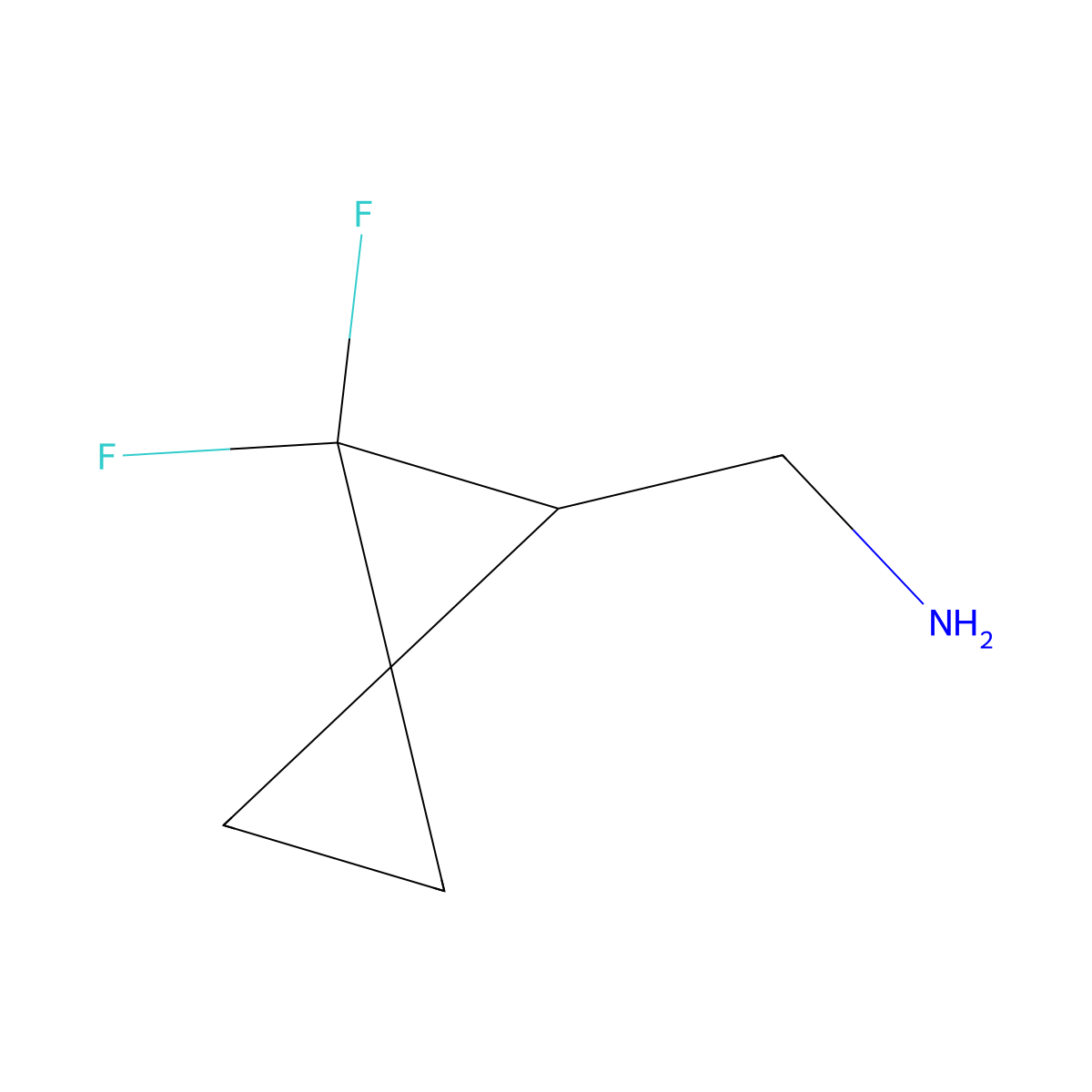1-{2,2-Difluorospiro[2.2]pentan-1-yl}methanamine molecular structure, CAS 2344677-44-5