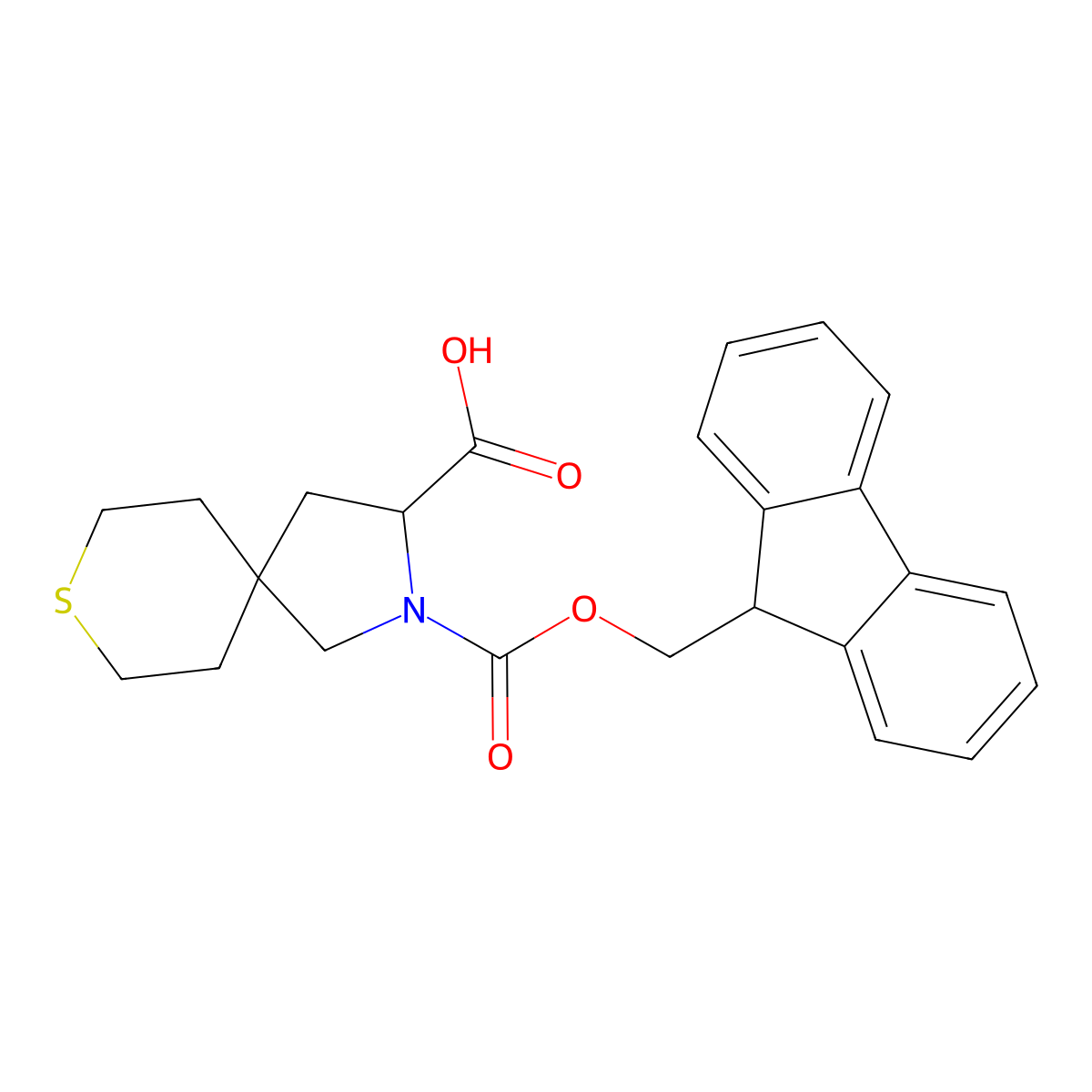 2-{[(9H-fluoren-9-yl)methoxy]carbonyl}-8-thia-2-azaspiro[4.5]decane-3-carboxylicacid molecular structure, CAS 2344677-45-6