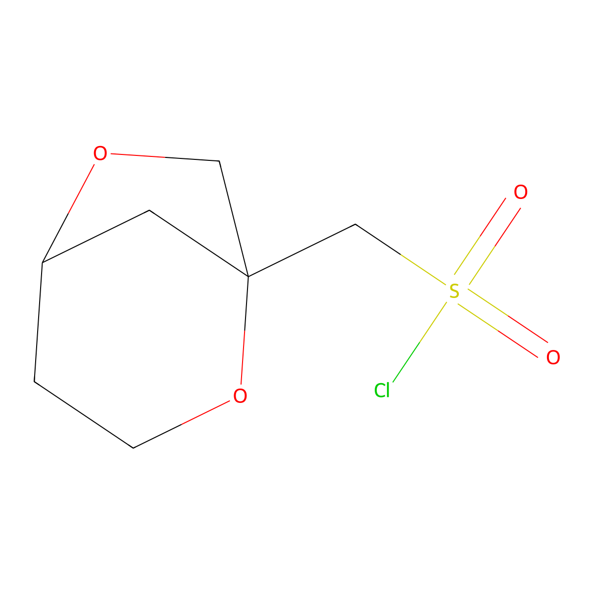 {2,6-Dioxabicyclo[3.2.1]octan-1-yl}methanesulfonyl chloride molecular structure, CAS 2344677-54-7
