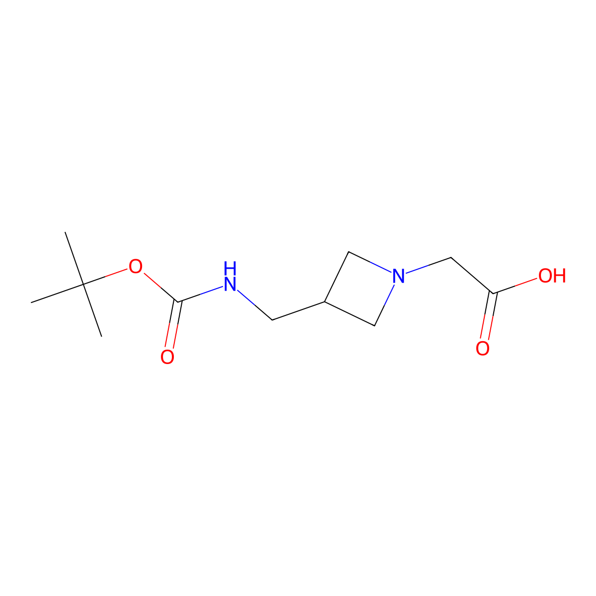 2-[3-({[(Tert-butoxy)carbonyl]amino}methyl)azetidin-1-yl]acetic acid molecular structure, CAS 2344677-64-9