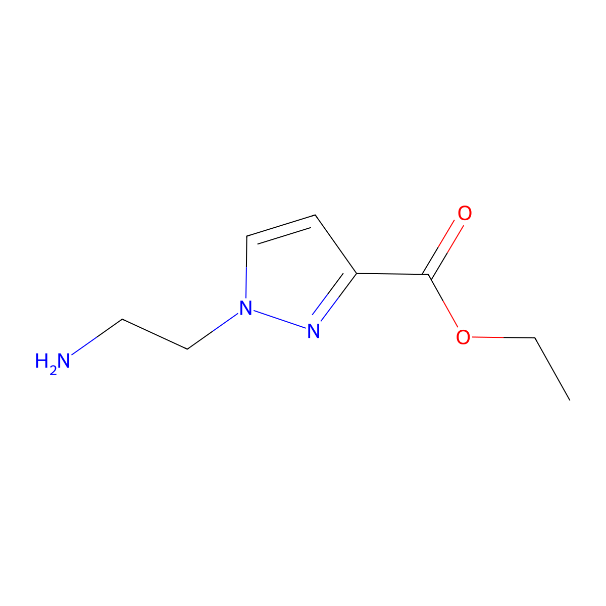 ethyl 1-(2-aminoethyl)-1H-pyrazole-3-carboxylate molecular structure, CAS 2344677-67-2