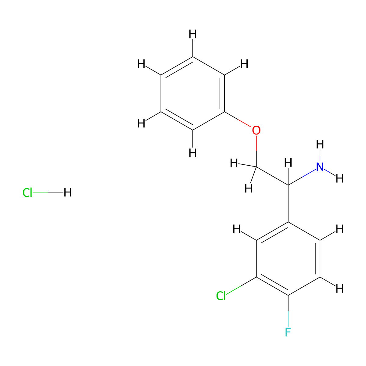 1-(3-Chloro-4-fluorophenyl)-2-phenoxyethan-1-amine hydrochloride molecular structure, CAS 2344677-78-5