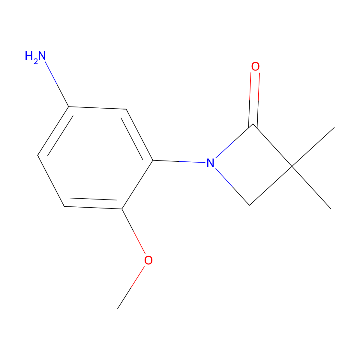 1-(5-Amino-2-methoxyphenyl)-3,3-dimethylazetidin-2-one molecular structure, CAS 2344677-79-6