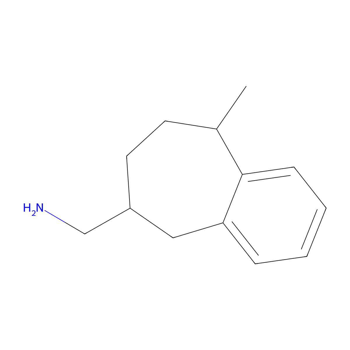 1-{9-methyl-6,7,8,9-tetrahydro-5H-benzo[7]annulen-6-yl}methanamine molecular structure, CAS 2344677-88-7