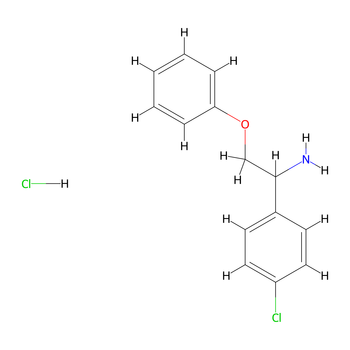 1-(4-Chlorophenyl)-2-phenoxyethan-1-amine hydrochloride molecular structure, CAS 2344677-95-6