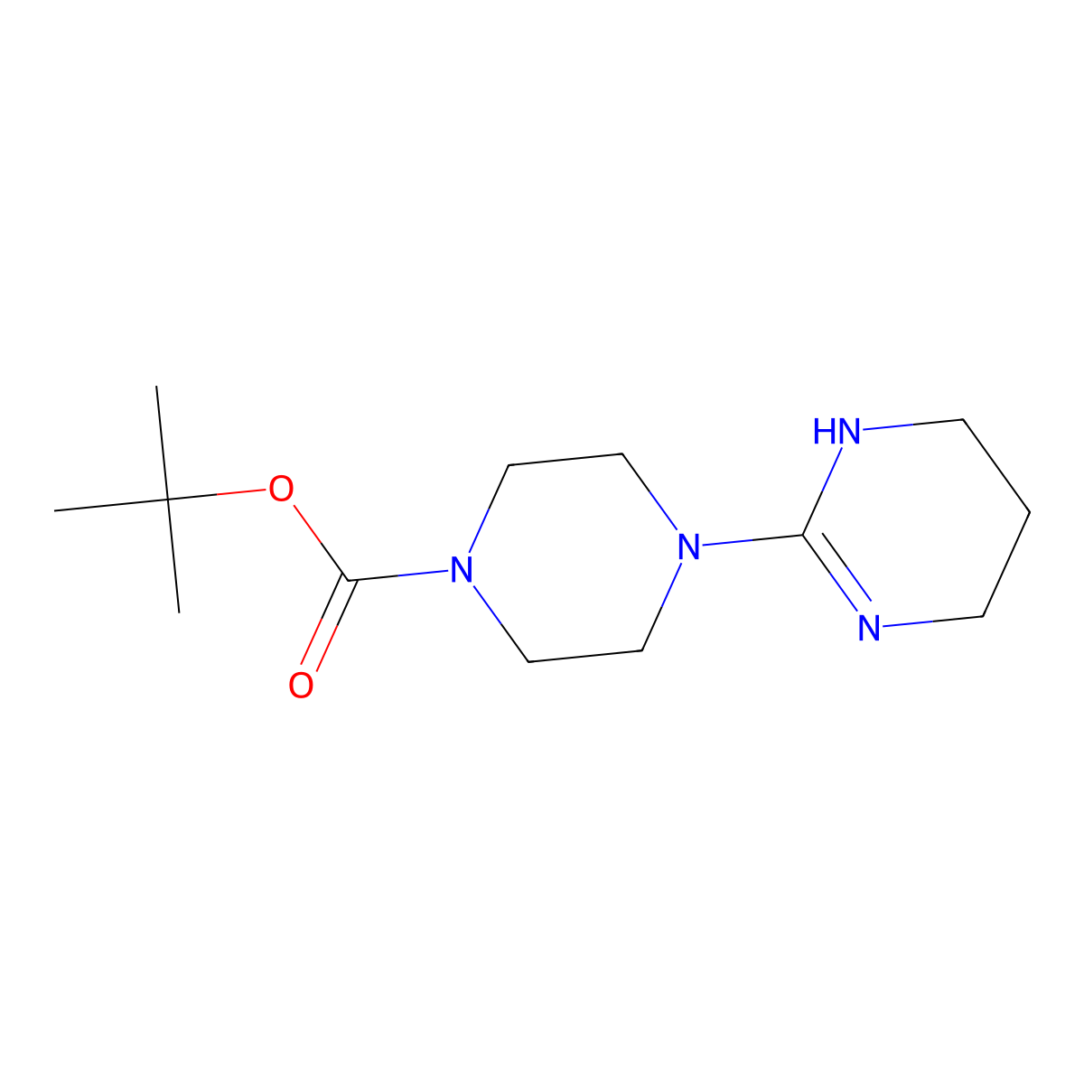 Tert-butyl 4-(1,4,5,6-tetrahydropyrimidin-2-yl)piperazine-1-carboxylate molecular structure, CAS 2344677-96-7