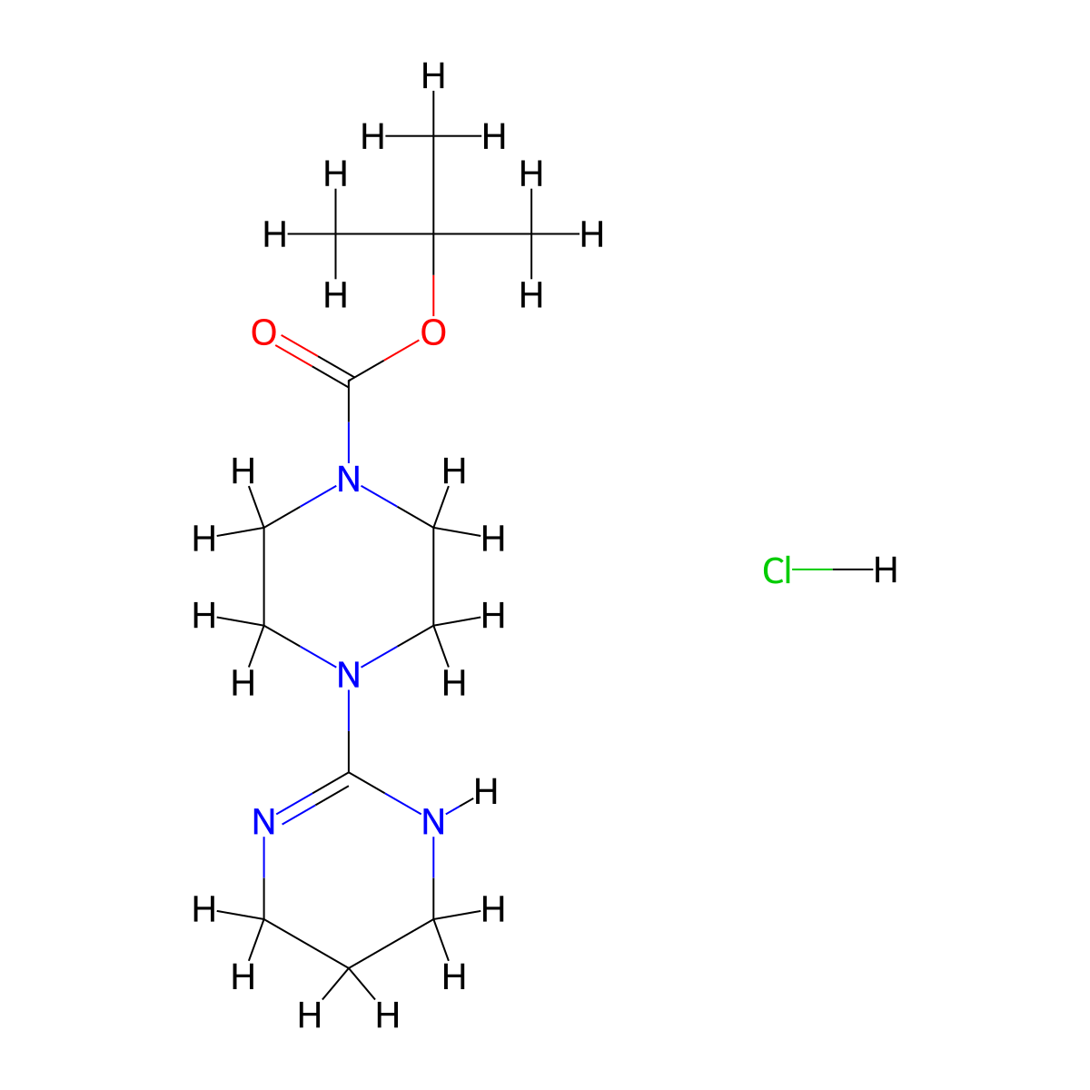 Tert-butyl4-(1,4,5,6-tetrahydropyrimidin-2-yl)piperazine-1-carboxylatehydrochloride molecular structure, CAS 2344677-97-8