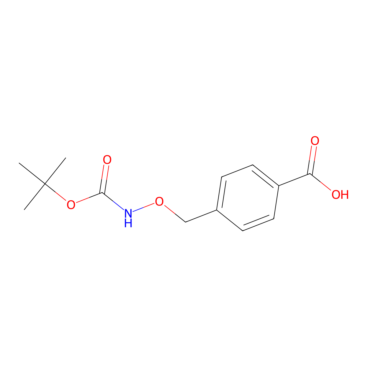 4-((((tert-Butoxycarbonyl)amino)oxy)methyl)benzoic acid molecular structure, CAS 2344678-01-7