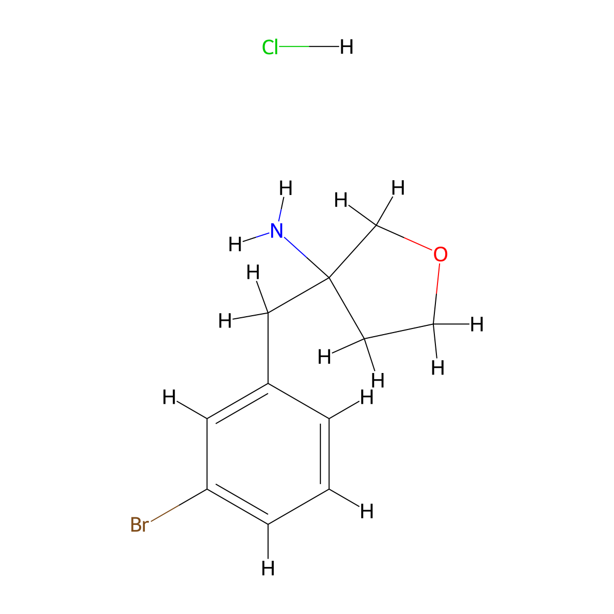 3-[(3-Bromophenyl)methyl]oxolan-3-amine hydrochloride molecular structure, CAS 2344678-03-9