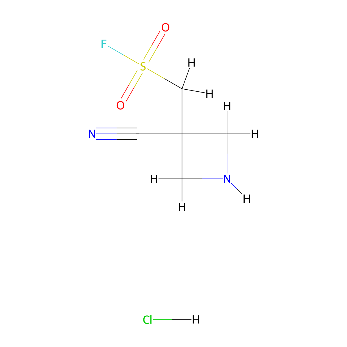 (3-Cyanoazetidin-3-yl)methanesulfonyl fluoride hydrochloride molecular structure, CAS 2344678-05-1
