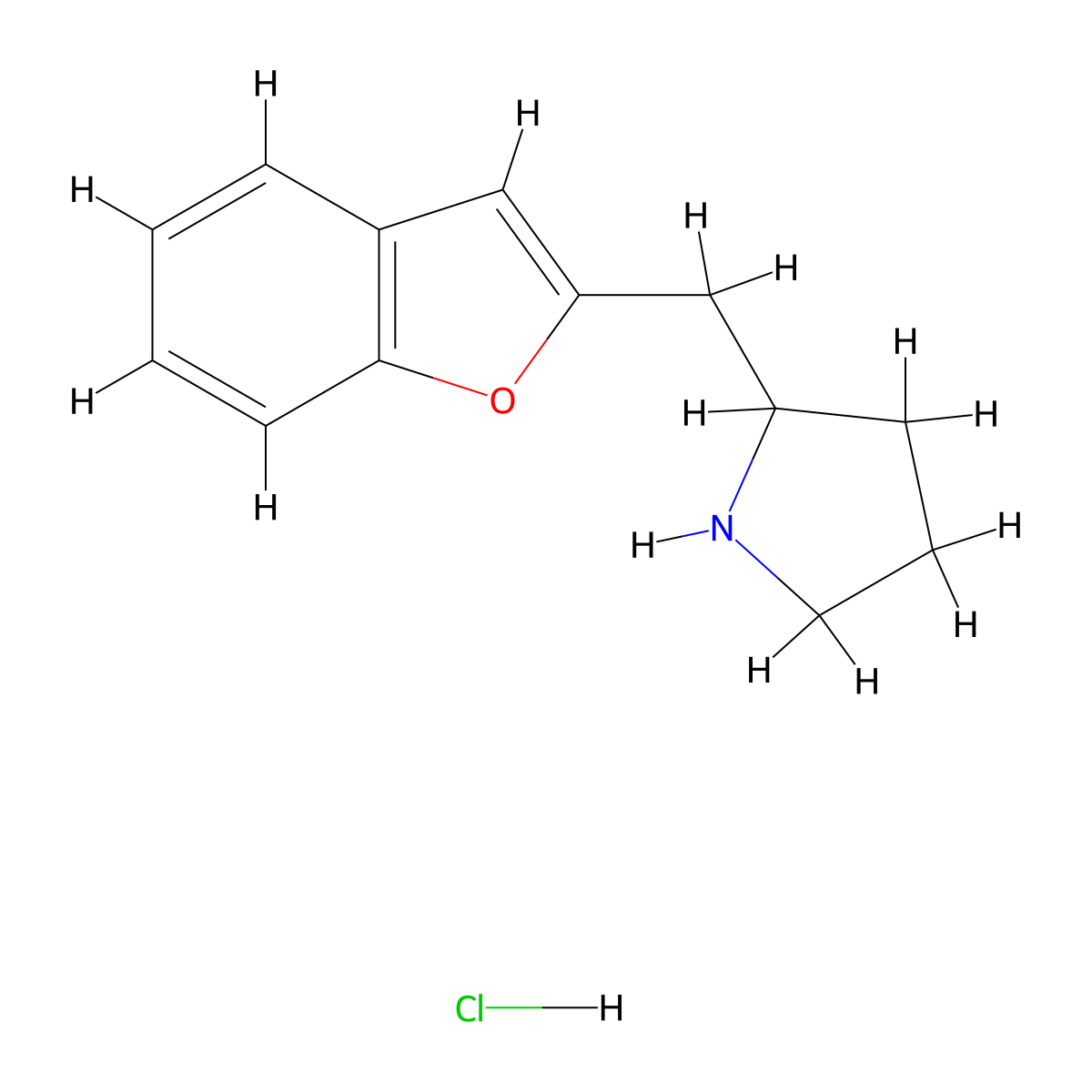 2-[(1-Benzofuran-2-yl)methyl]pyrrolidine hydrochloride molecular structure, CAS 2344678-07-3