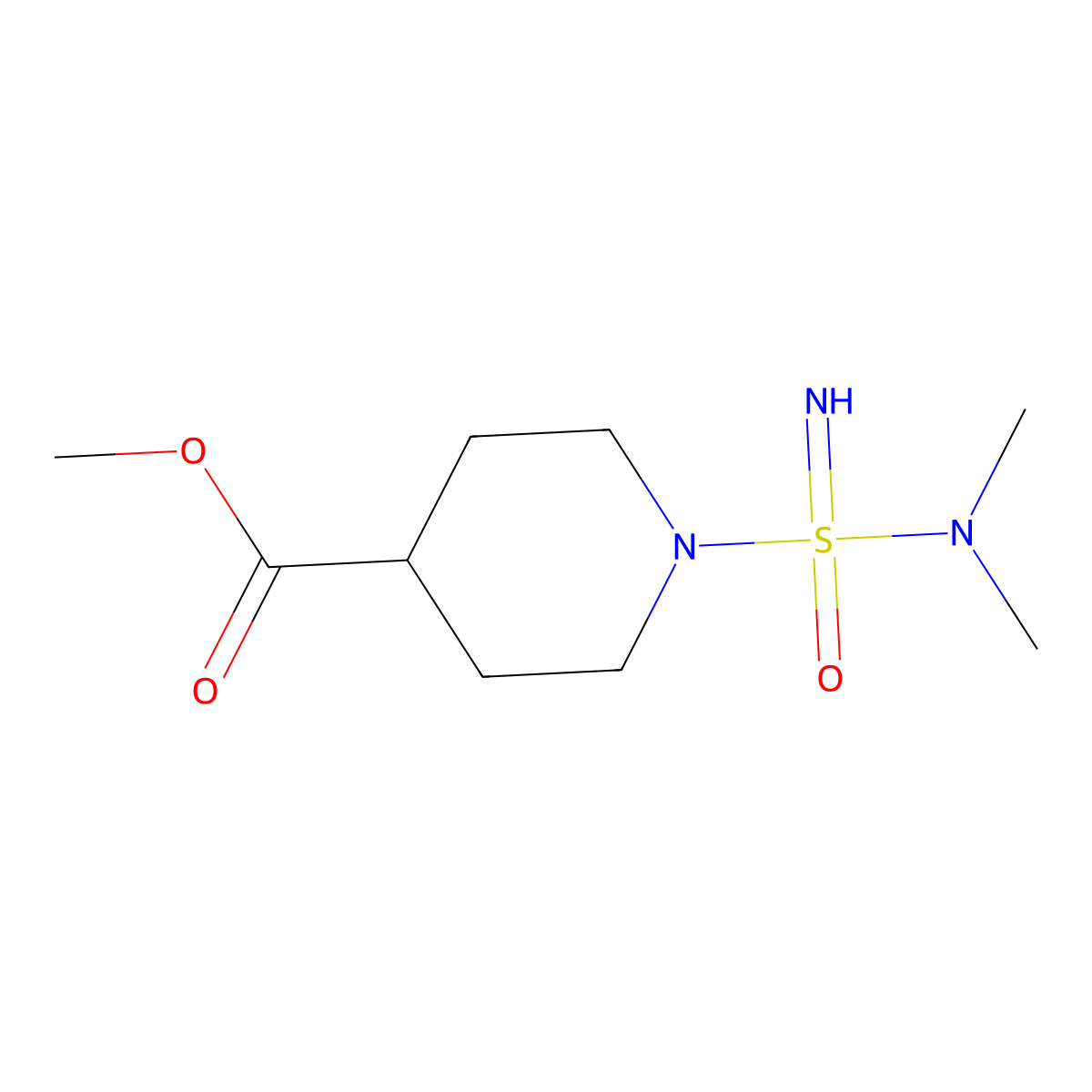 methyl 1-(dimethyl-S-aminosulfonimidoyl)piperidine-4-carboxylate molecular structure, CAS 2344678-17-5