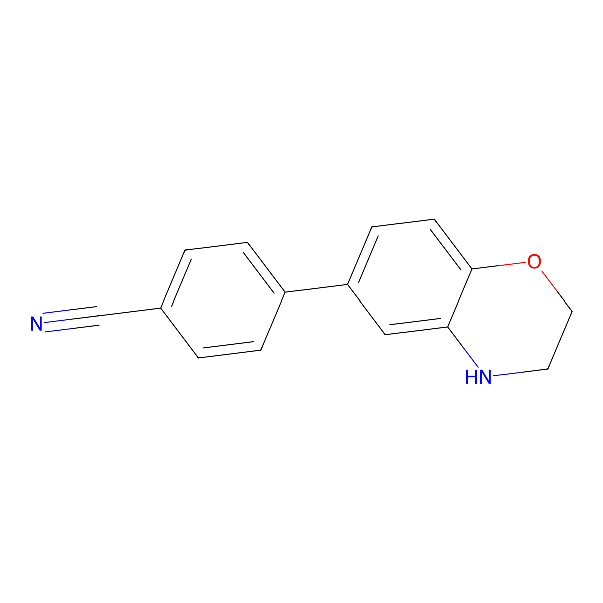 4-(3,4-Dihydro-2H-1,4-benzoxazin-6-yl)benzonitrile molecular structure, CAS 2344678-34-6