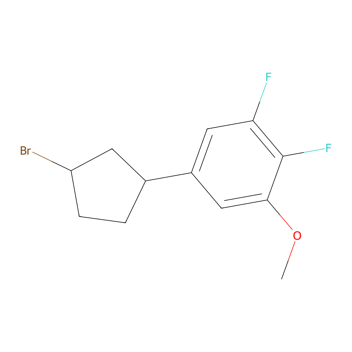 5-(3-Bromocyclopentyl)-1,2-difluoro-3-methoxybenzene molecular structure, CAS 2344678-57-3